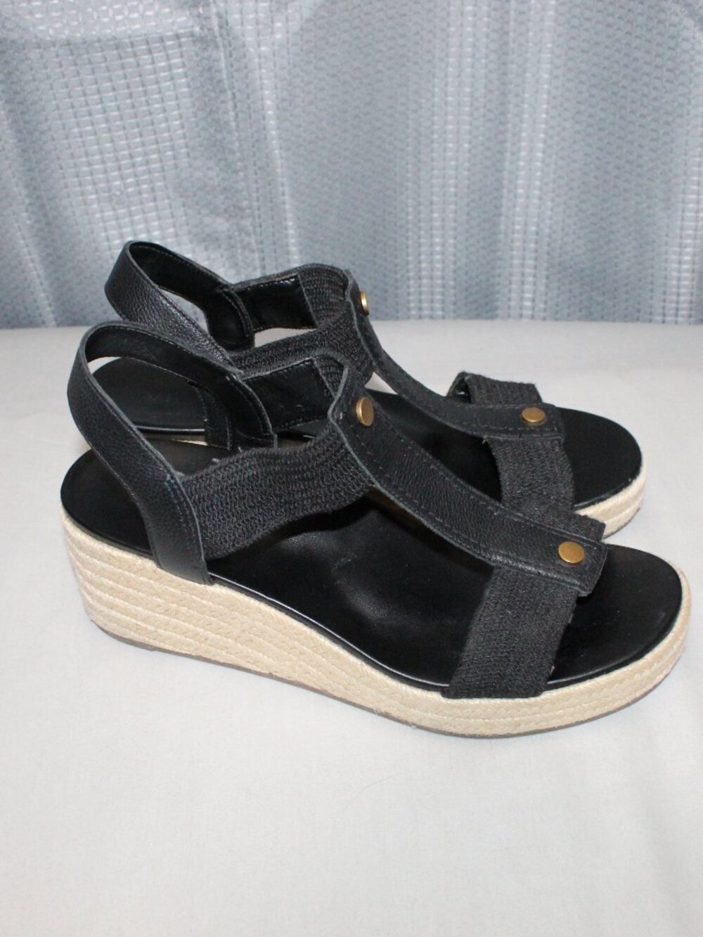 Vionic Calera Espadrille Wedge Sandal Black Size 9
